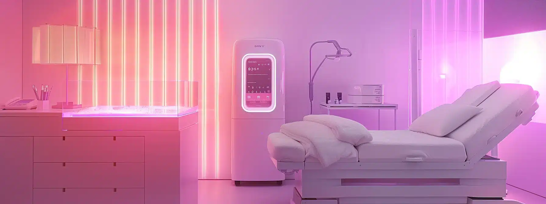 Inkless Vs Laser Treatments For Stretch Marks Removal 5 A Visually Striking Comparison Of Two Treatment Options, One Featuring A Soothing, Inkless Machine Emitting A Gentle Glow, And The Other Showcasing A Futuristic Laser Device Illuminating A Serene Clinical Setting, All Under Soft, Diffused Lighting To Emphasize The Contrast In Approach And Affordability For Stretch Mark Solutions.
